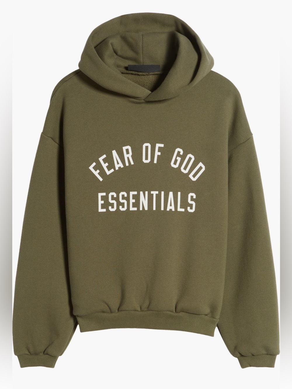 Kids Fear of God Essentials Military Green Hoodie